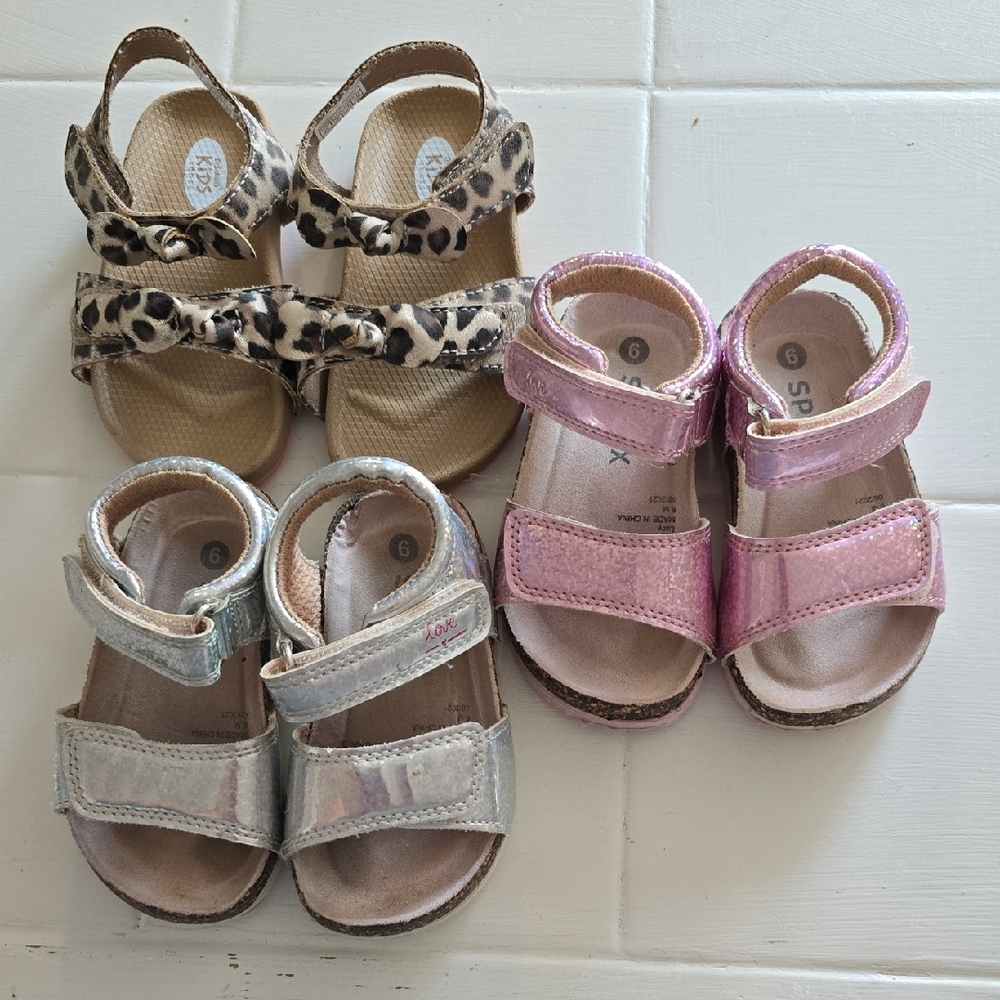 Chic Kids Sandals - Pink, Silver, Leopard